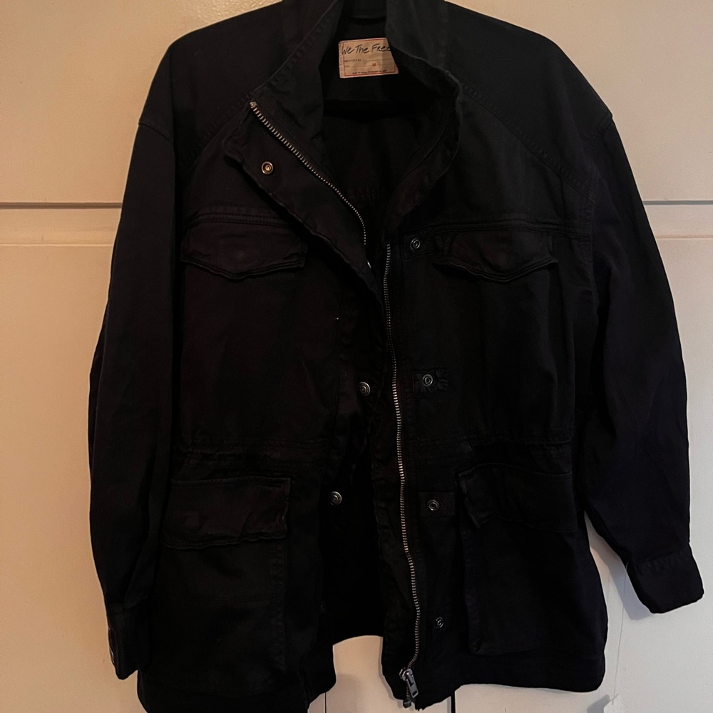 We the Free On The Road Black Military Jacket
